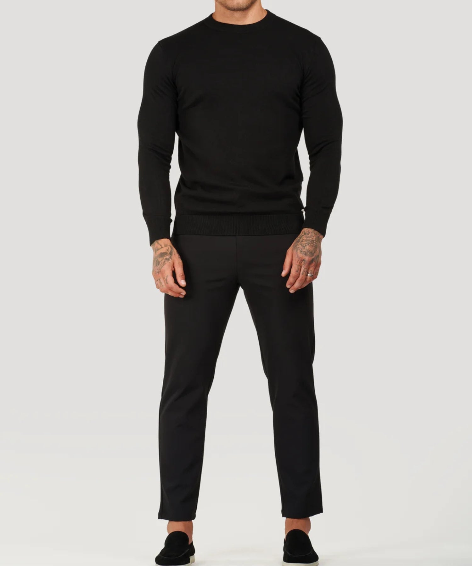 T-shirt met lange mouwen - Effen - Hoge hals - Pullover - Herenhemd-Boetiek Moda