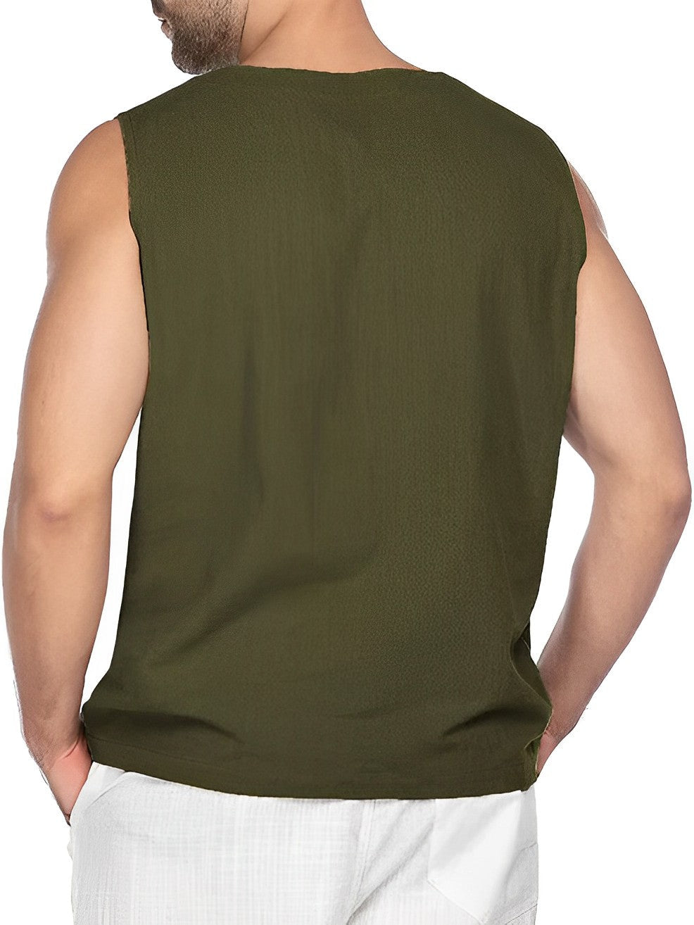 Tanktop - Mouwloze top zomershirt, losjes vallend voor heren-Boetiek Moda