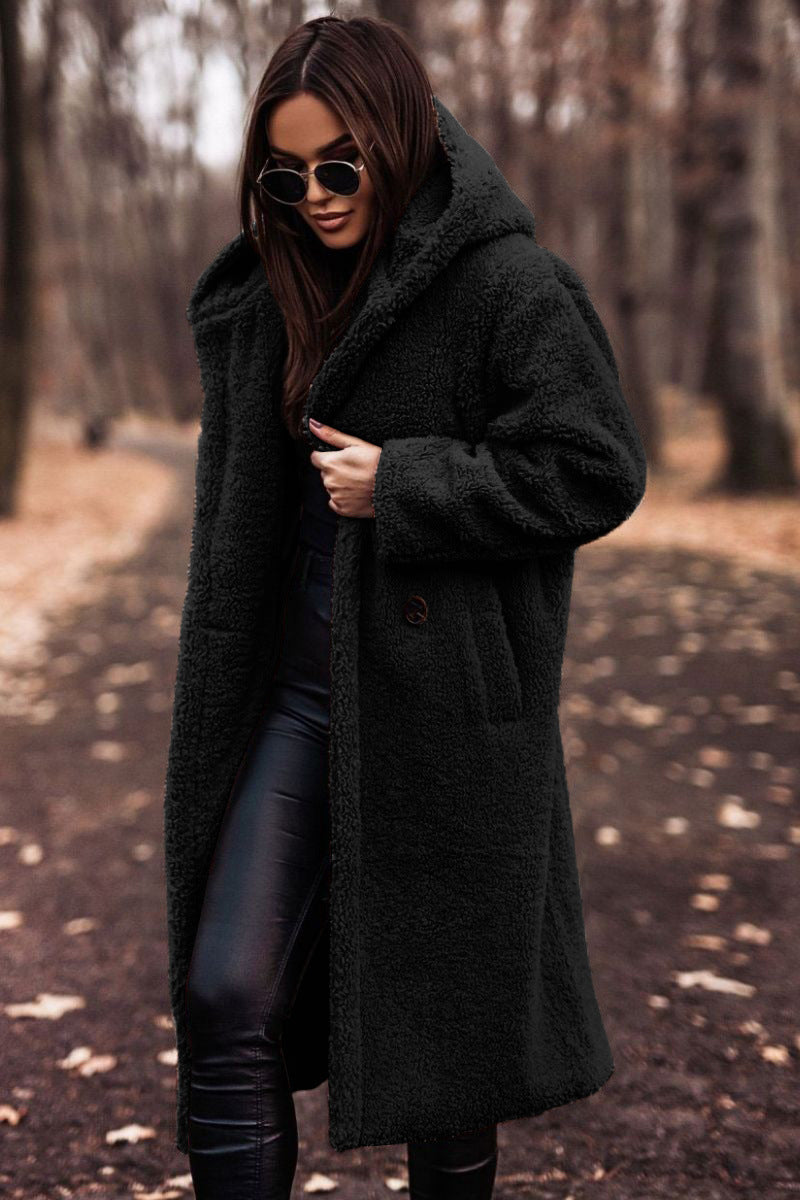 Teddy Coat | Hooded | Faux Fur | Long Coat | Women's Winter Coat-Boetiek Moda