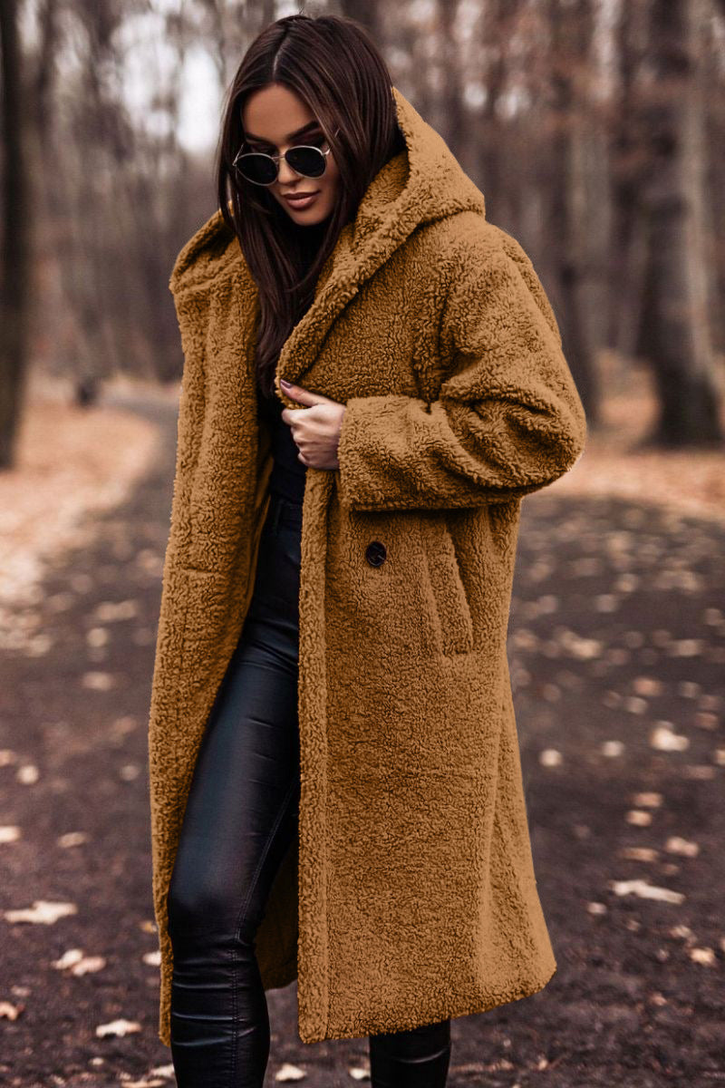 Teddy Coat | Hooded | Faux Fur | Long Coat | Women's Winter Coat-Boetiek Moda