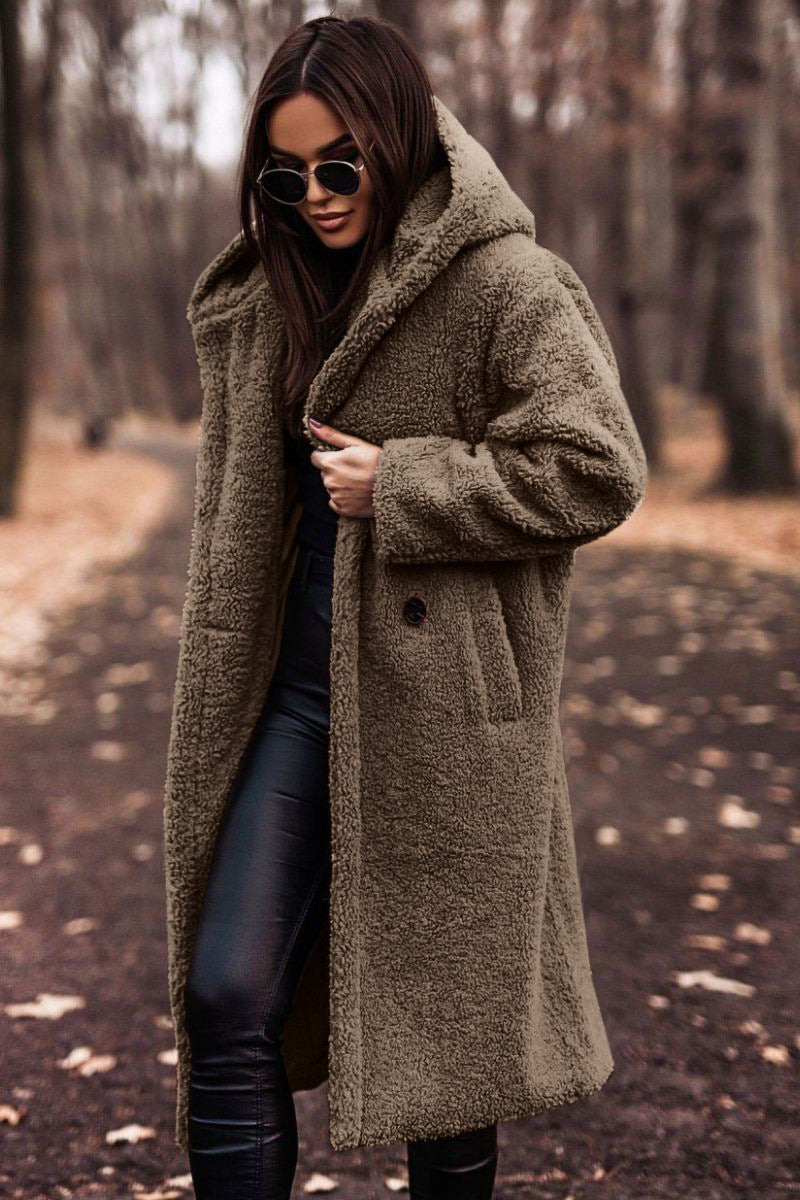 Teddy Coat | Hooded | Faux Fur | Long Coat | Women's Winter Coat-Boetiek Moda