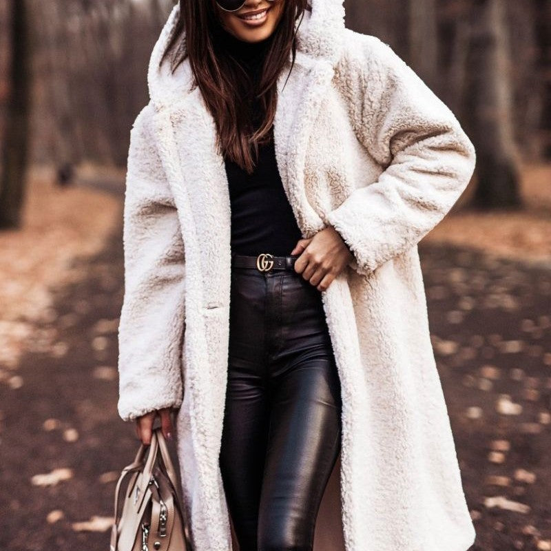 Teddy Coat | Hooded | Faux Fur | Long Coat | Women's Winter Coat-Boetiek Moda