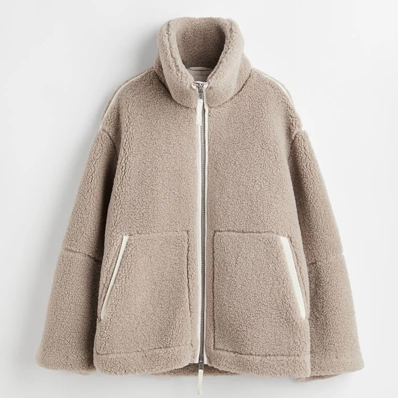 Teddy Jas | Warm | Oversized | Teddy Fleece Jas | Vrouwen Winterjas-Boetiek Moda