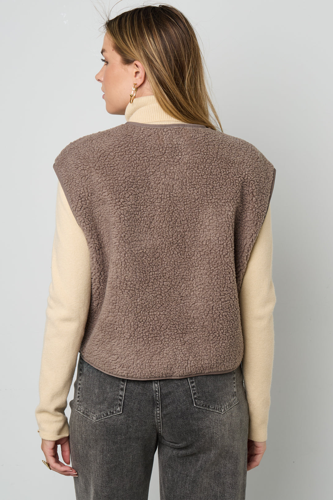Teddy Vest - Mouwloos - Los model - Fleece Vest - Damesvest-Boetiek Moda