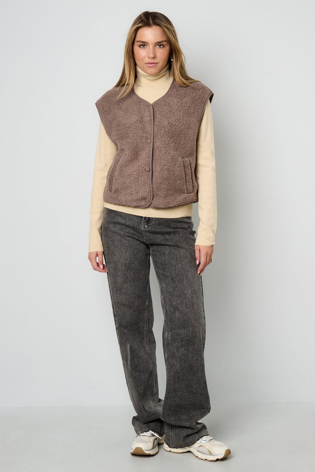 Teddy Vest - Mouwloos - Los model - Fleece Vest - Damesvest-Boetiek Moda