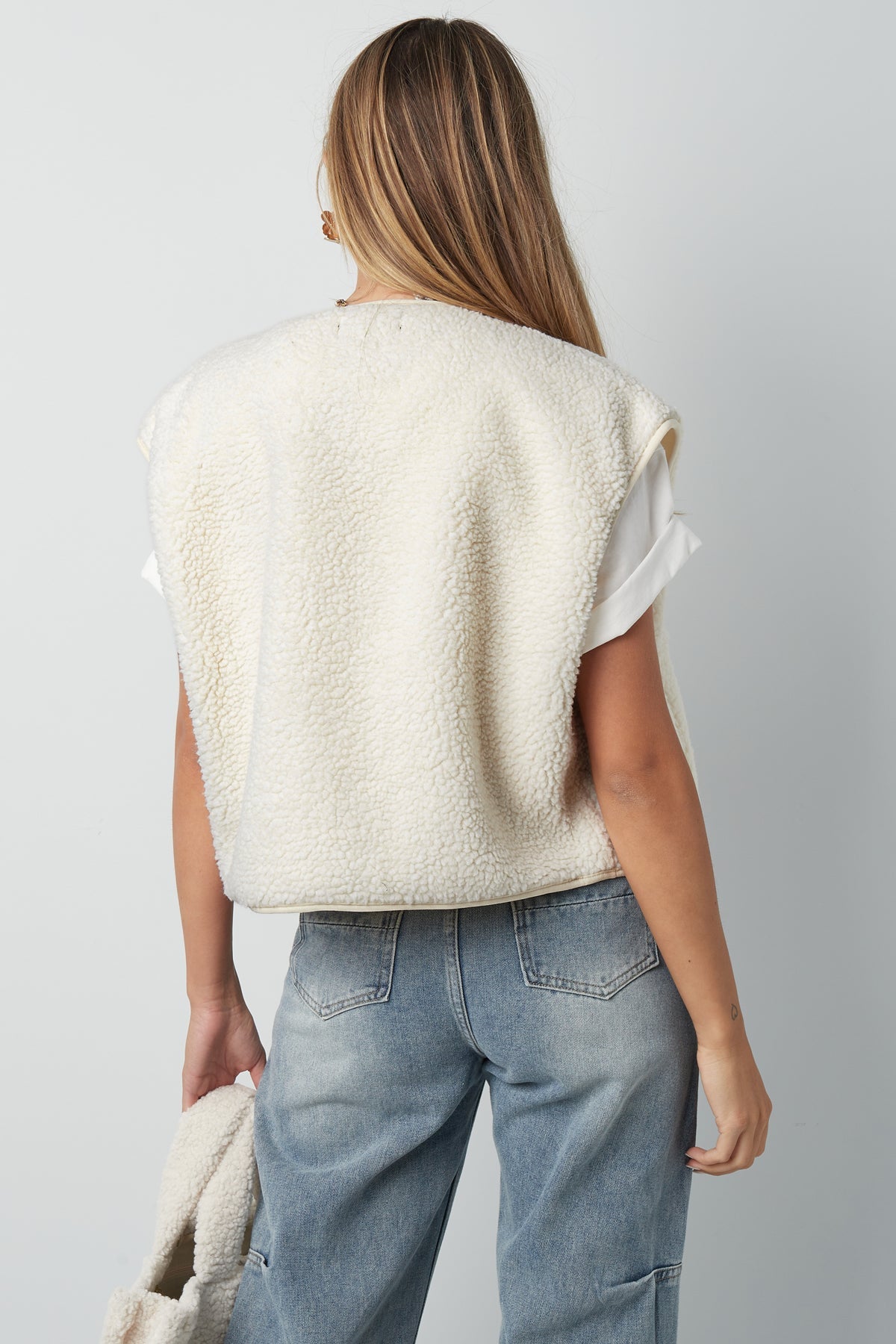 Teddy Vest - Mouwloos - Los model - Fleece Vest - Damesvest-Boetiek Moda