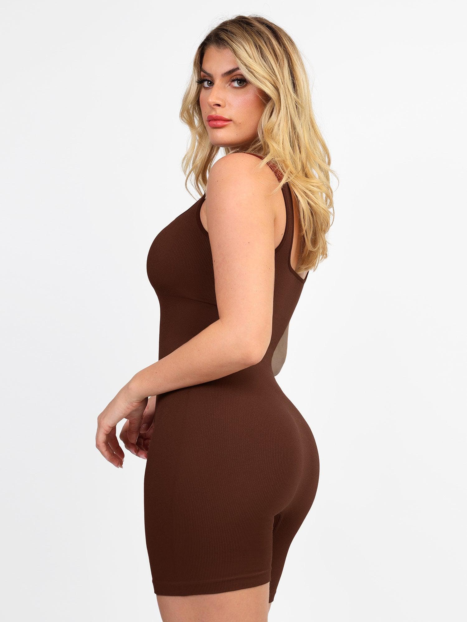 Trainings jumpsuit - dames jumpsuit met naadloze lange mouwen en vormgevende fitness jumpsuit-Boetiek Moda
