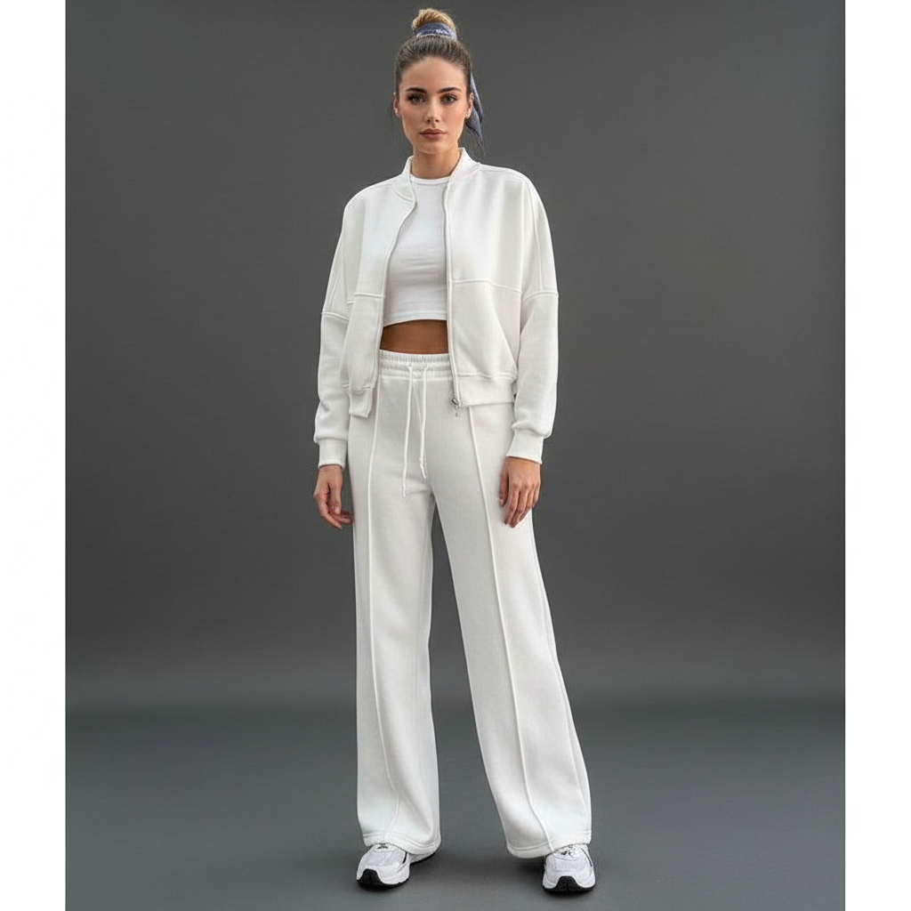 Trainingspak - Ritssluiting - Rechte pijpen - Jas en joggingbroek set - Joggingpak-Boetiek Moda