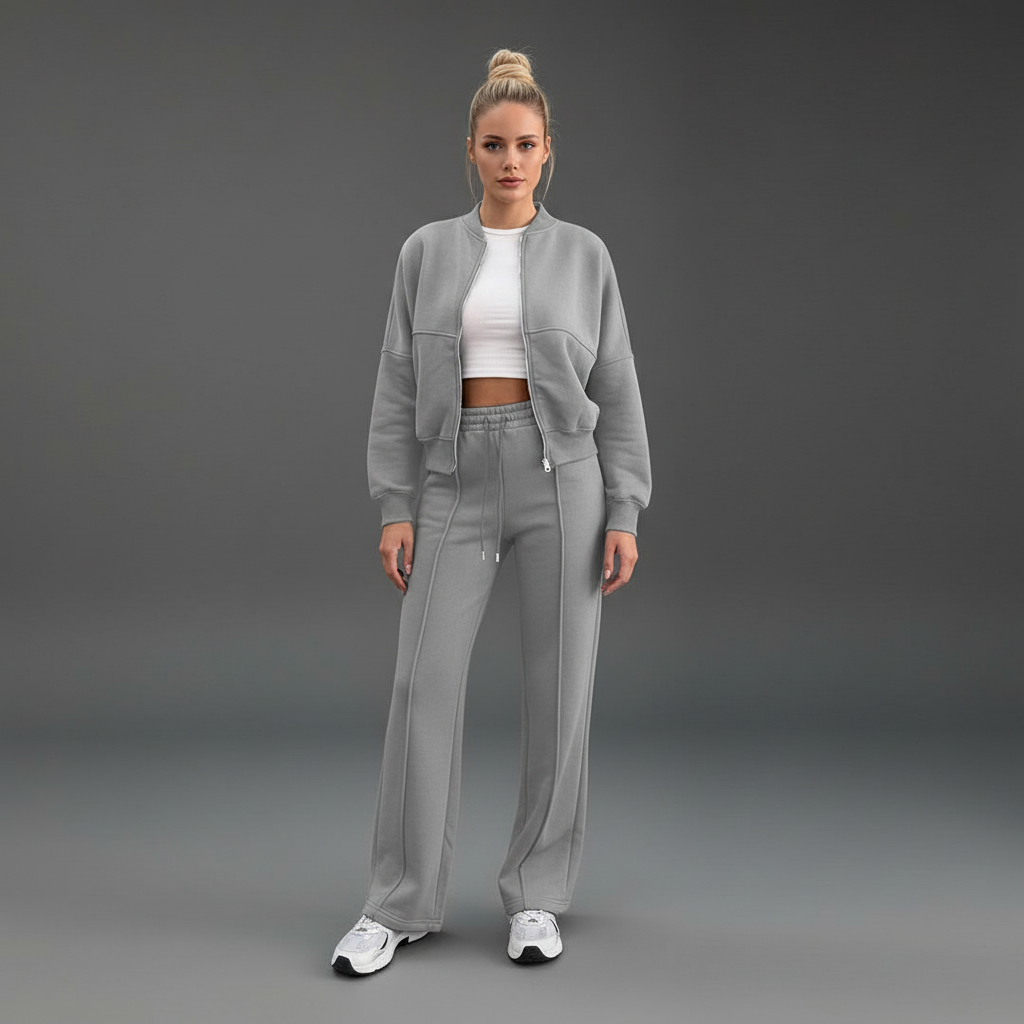 Trainingspak - Ritssluiting - Rechte pijpen - Jas en joggingbroek set - Joggingpak-Boetiek Moda