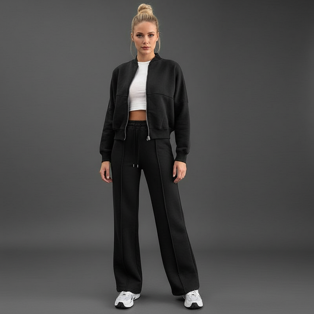 Trainingspak - Ritssluiting - Rechte pijpen - Jas en joggingbroek set - Joggingpak-Boetiek Moda