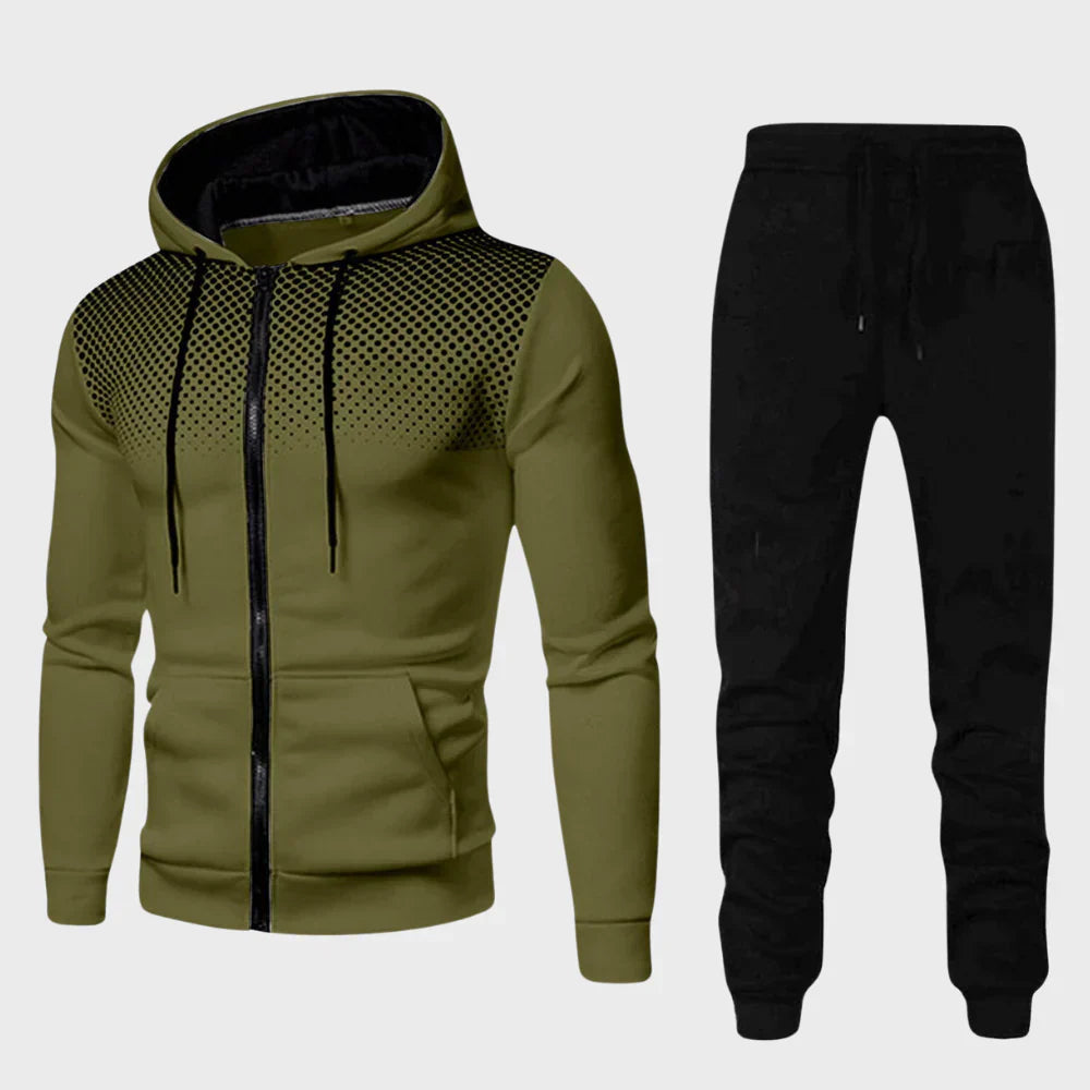 Trainingspak - Tweedelig joggingpak met capuchon en ritssluiting voor heren-Boetiek Moda