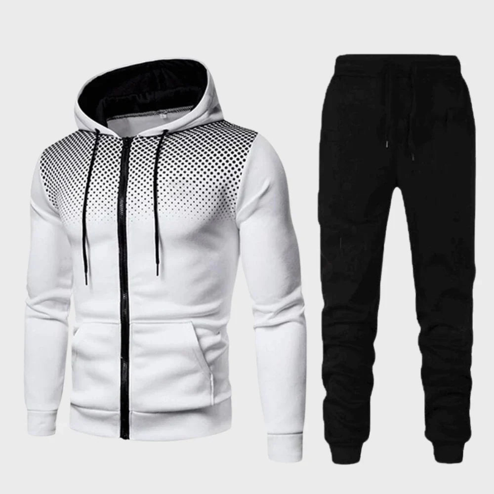 Trainingspak - Tweedelig joggingpak met capuchon en ritssluiting voor heren-Boetiek Moda
