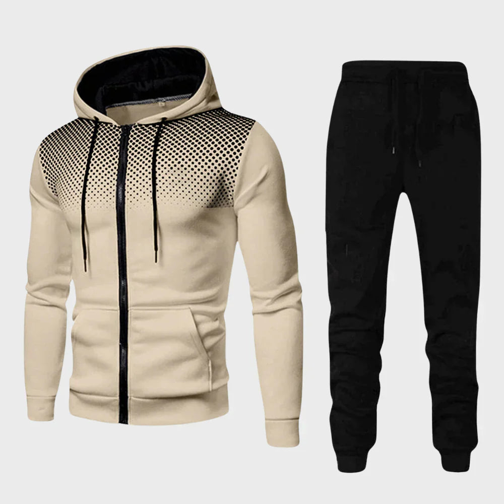 Trainingspak - Tweedelig joggingpak met capuchon en ritssluiting voor heren-Boetiek Moda