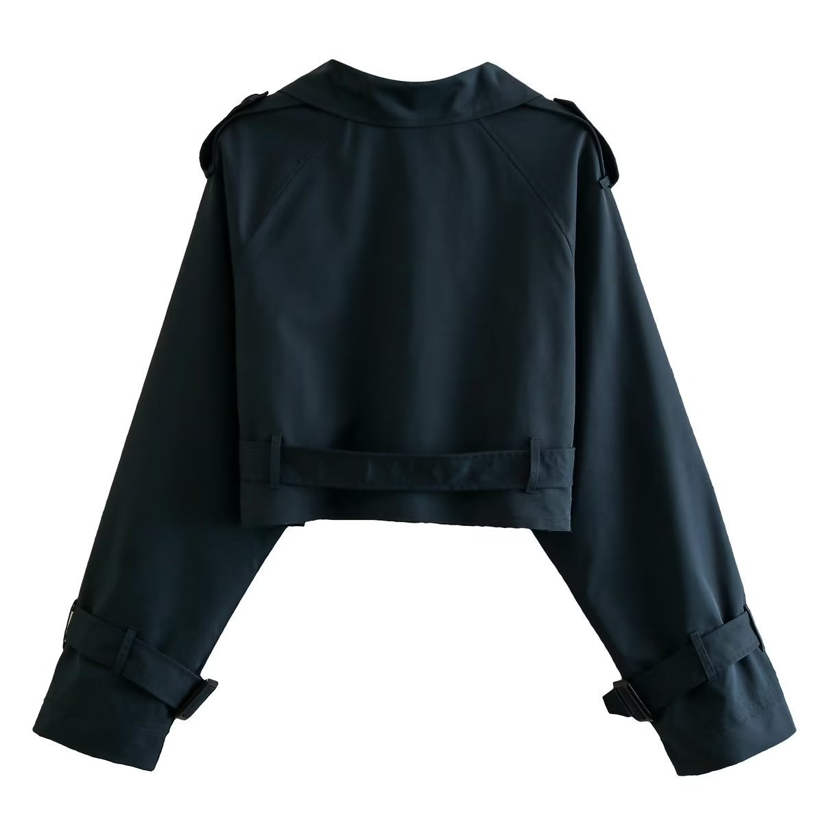 Trenchcoat - Korte jas met dubbele borst en riem voor dames-Boetiek Moda