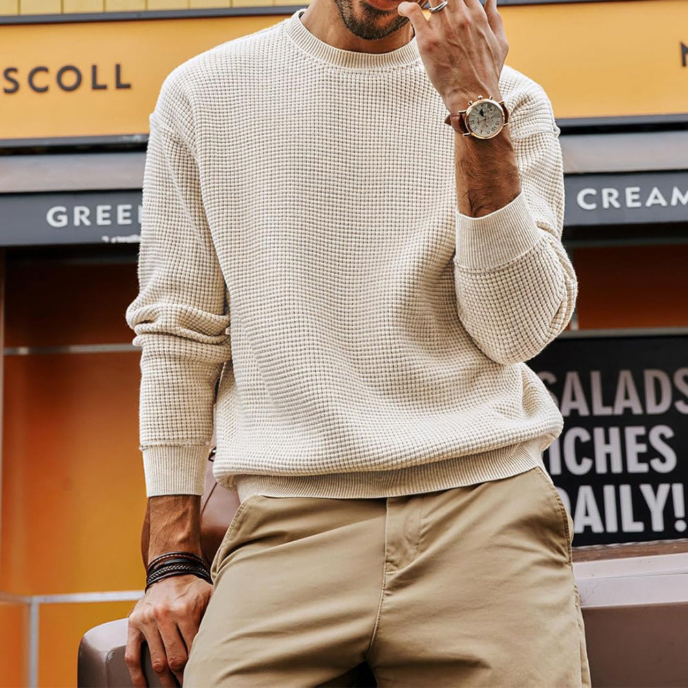 Trui - Gebreide Crew Hals Effen Trui voor heren-Boetiek Moda