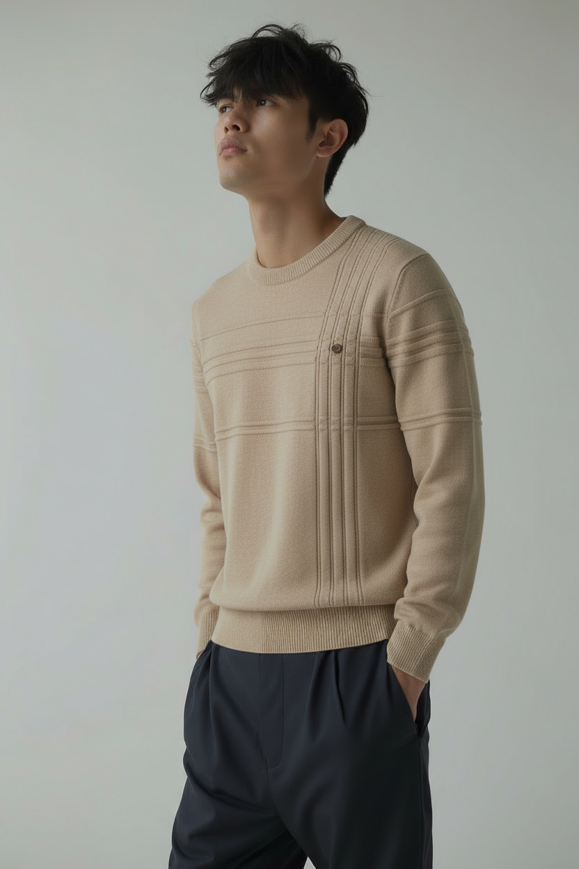 Trui - Ronde hals - Normale pasvorm - Gebreide trui - Heren trui-Boetiek Moda