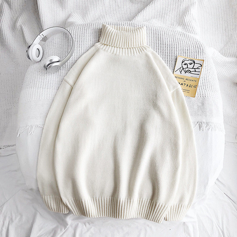 Trui met col - Heren Trui met oversized gebreide rolhals-Boetiek Moda