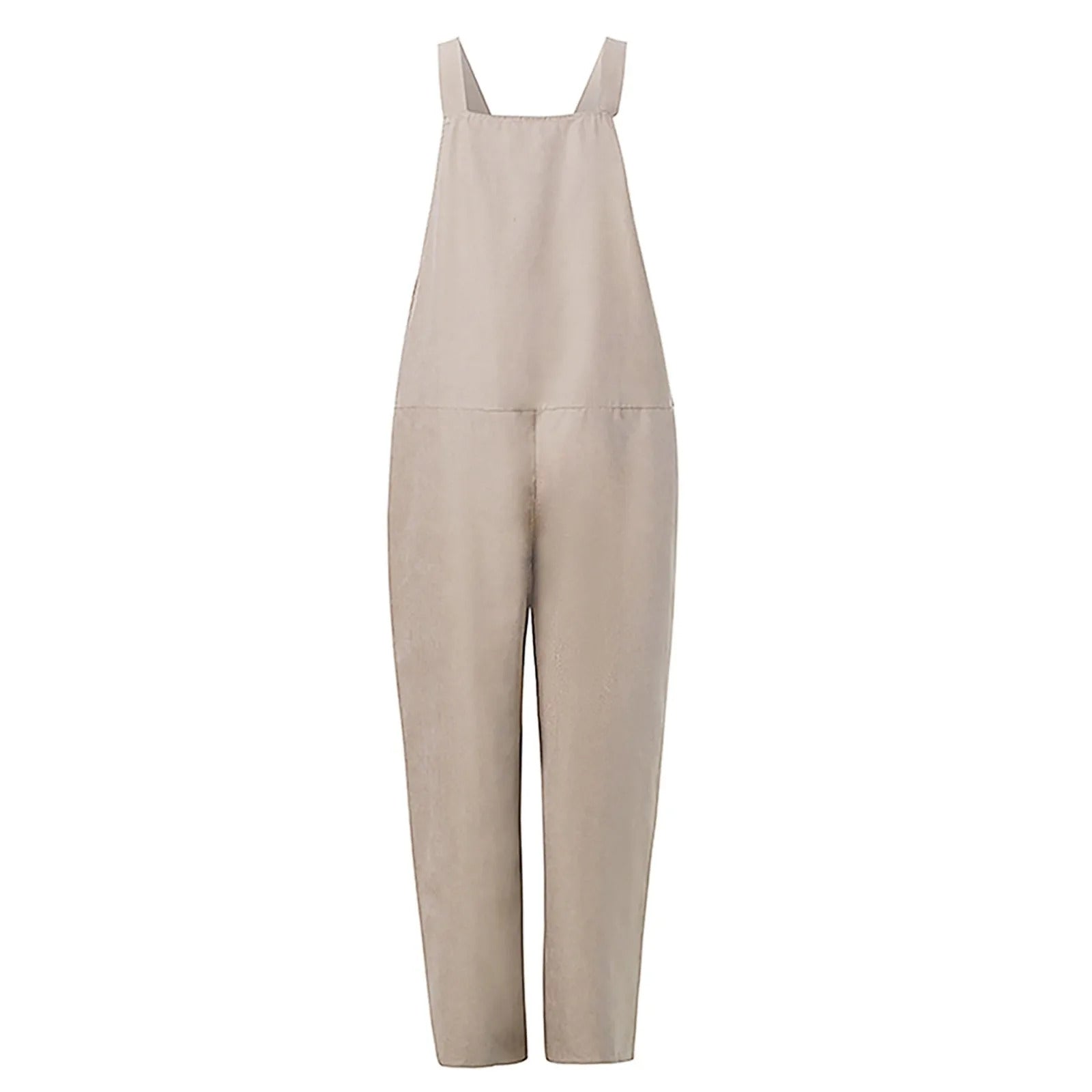 Tuinbroek - Dames mouwloze linnen jumpsuit met losse pasvorm-Boetiek Moda