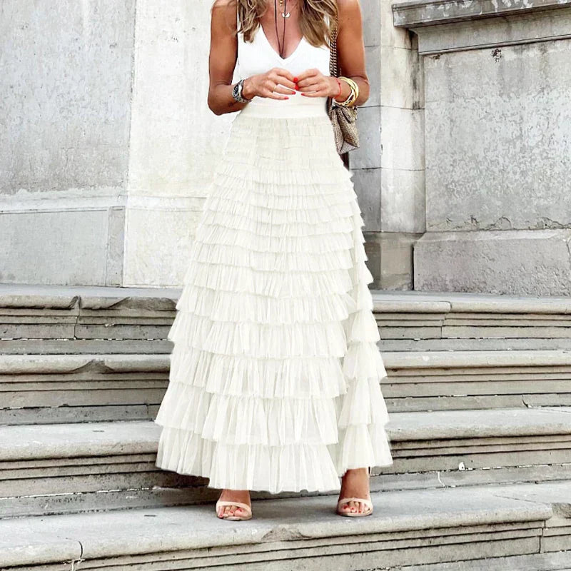 Tule rok | Elegant | High Waisted | Maxi rok | Ruffelrok-Boetiek Moda