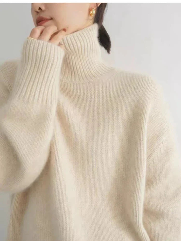 Turtleneck Trui - Gebreid - Rolkraag - Kasjmier trui - Damesbreigoed-Boetiek Moda