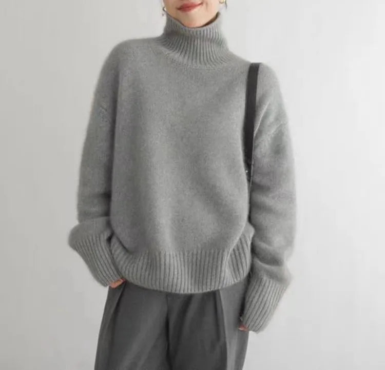 Turtleneck Trui - Gebreid - Rolkraag - Kasjmier trui - Damesbreigoed-Boetiek Moda