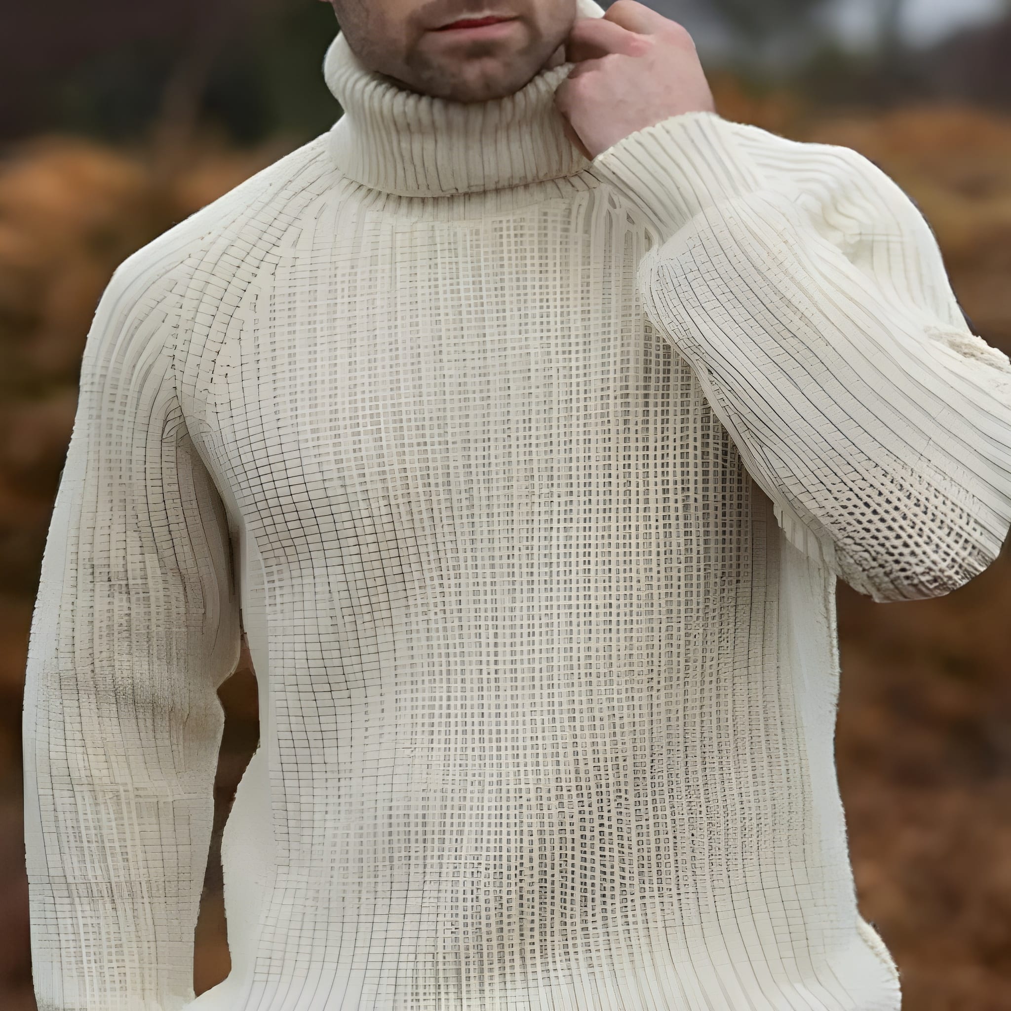 Turtleneck Trui - Roll Neck - Ribbreisel - Gebreide trui - Gebreide kleding voor mannen-Boetiek Moda