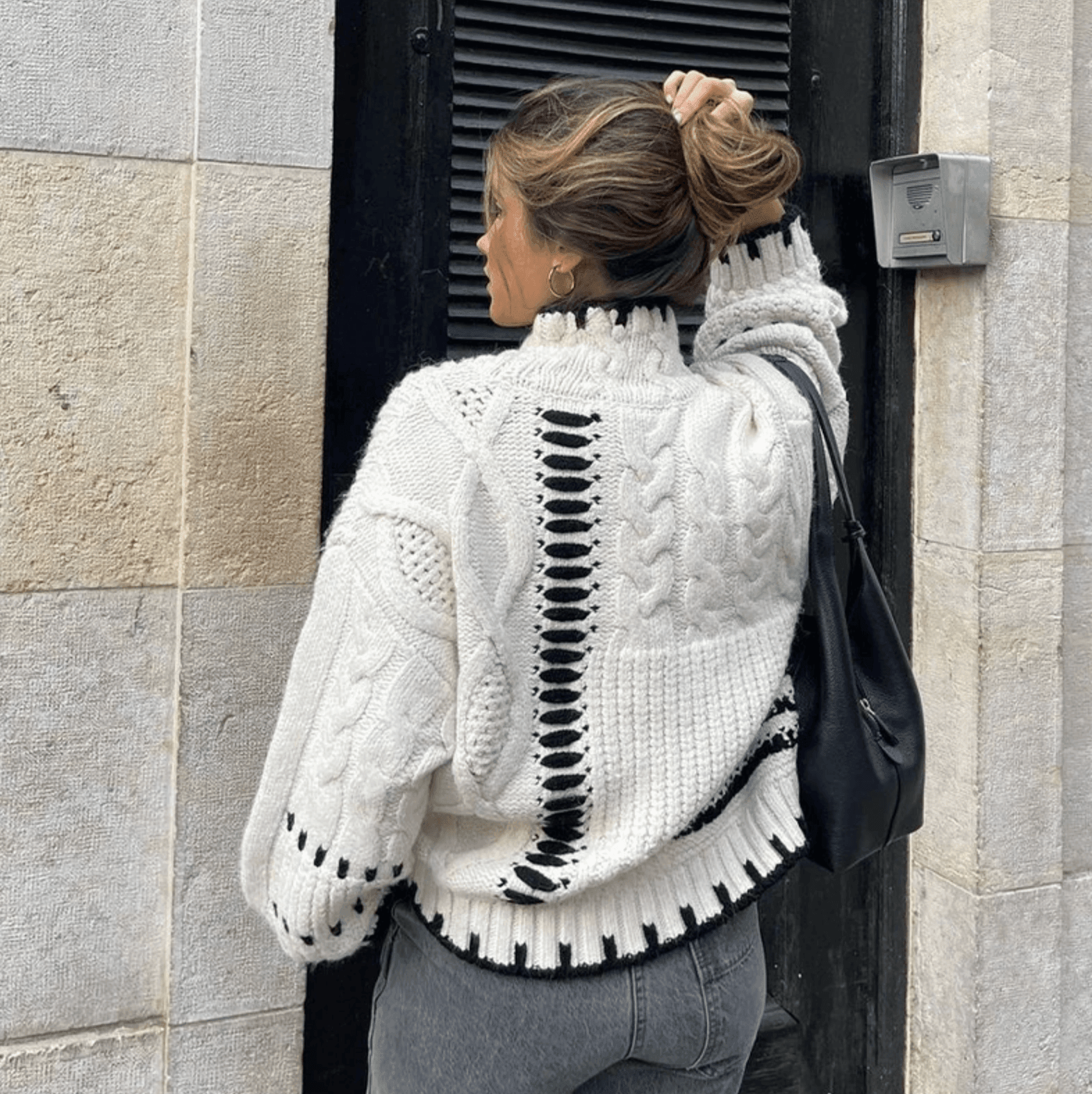 Turtleneck trui | Wit | Gebreid | Oversized trui | Gebreide kleding voor dames-Boetiek Moda