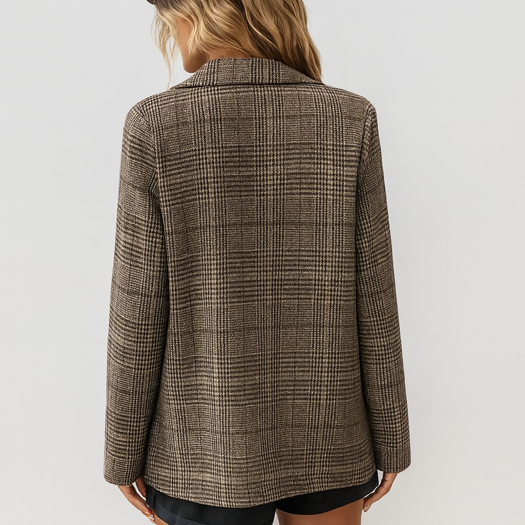Tweed blazer | Oversized | Enkelrijks | Geruite blazer | Damesblazer-Boetiek Moda