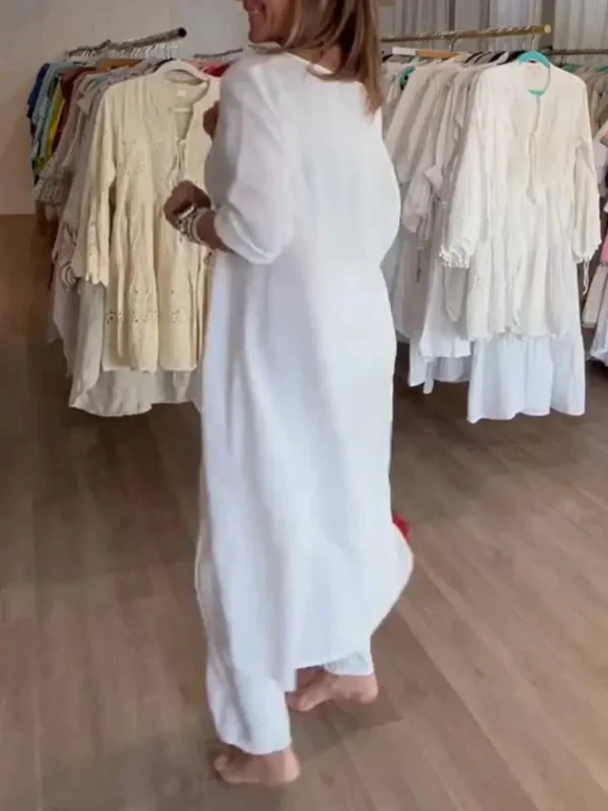 Tweedelige Set - Los model - Bijpassende - Linnen kleding - Dameskleding-Boetiek Moda