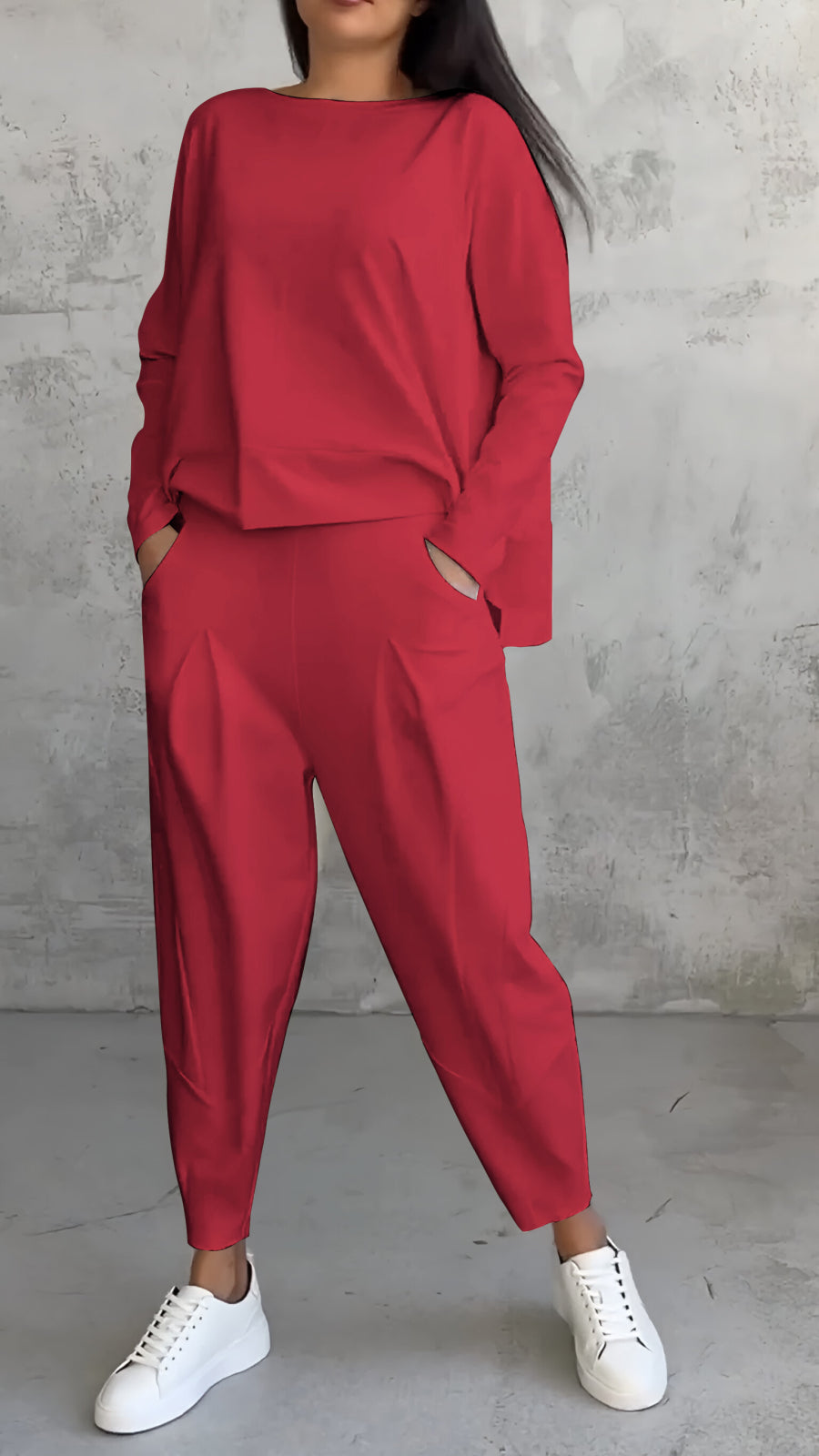 Tweedelige set - Casual dames met lange mouwen en losse pasvorm-Boetiek Moda