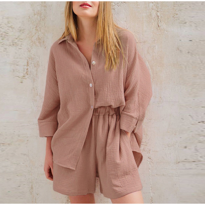 Tweedelige set | Linnen | Lange Mouwen | Tweedelige Set | Zomer Dameskleding-Boetiek Moda