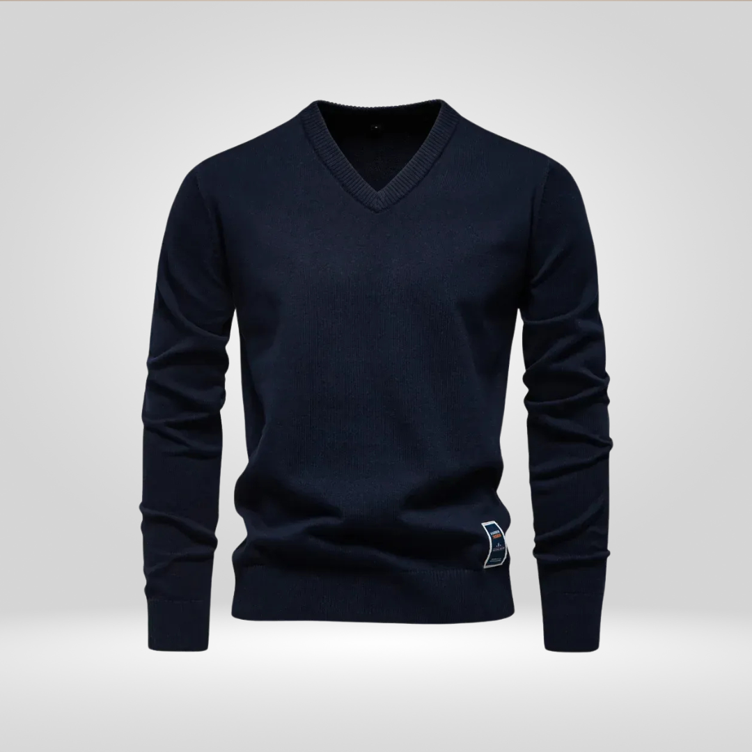 V-hals trui | Effen | Gebreid | Pullover | Gebreide kleding voor mannen-Boetiek Moda