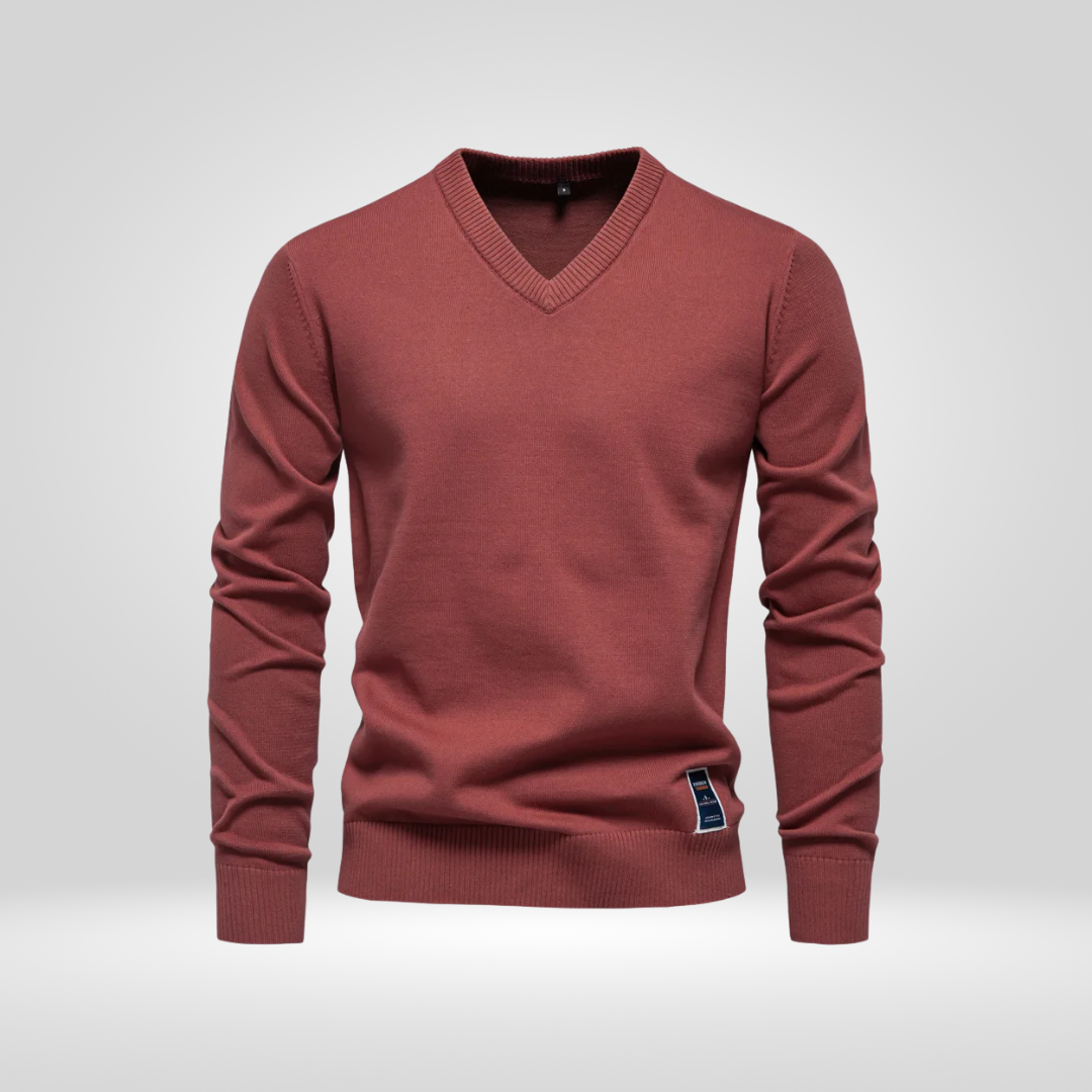 V-hals trui | Effen | Gebreid | Pullover | Gebreide kleding voor mannen-Boetiek Moda