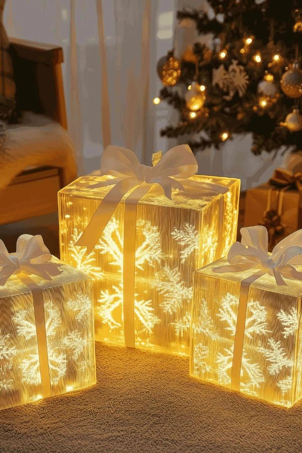 Verlichte geschenkdozen - Verlicht - LED - Verlichte kerstcadeaus - Kerst-LED-decoraties-Boetiek Moda