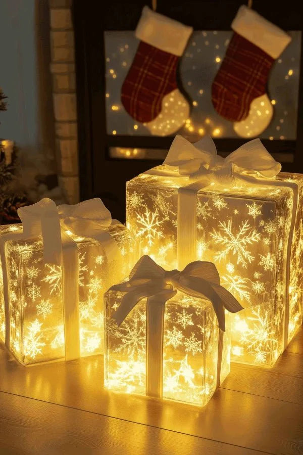 Verlichte geschenkdozen - Verlicht - LED - Verlichte kerstcadeaus - Kerst-LED-decoraties-Boetiek Moda