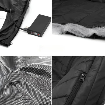 Verwarmd Vest - Warm herenvest met ritssluiting en gewatteerde voering-Boetiek Moda