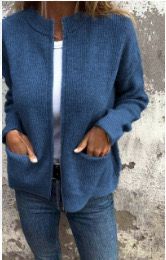 Vest met rits - volledige rits - zakken - gebreid vest - damesbreigoed-Boetiek Moda