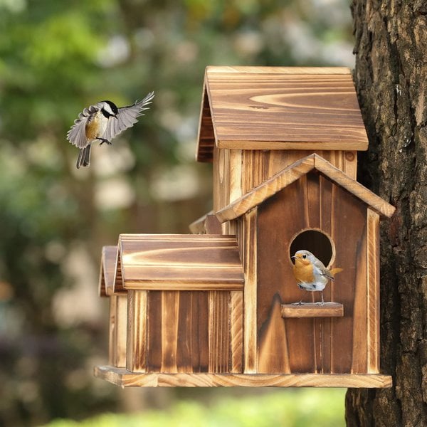 Vogelhuisje - Houten - Nestkastje - Vogelhuisje Vogelvoederbak - Vogelhuisjes-Boetiek Moda