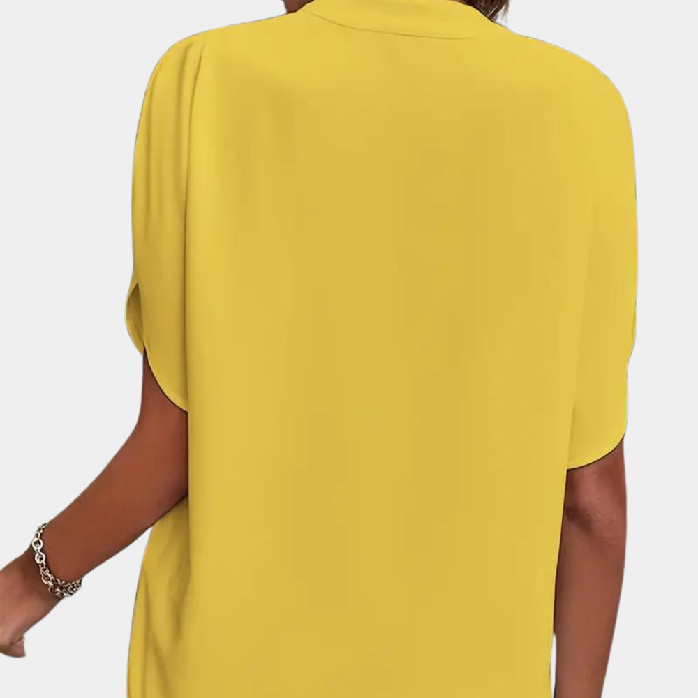 Vrouwen Blouse | Elegant | Los Fit | Korte Mouw Blouse | Zomer Top-Boetiek Moda