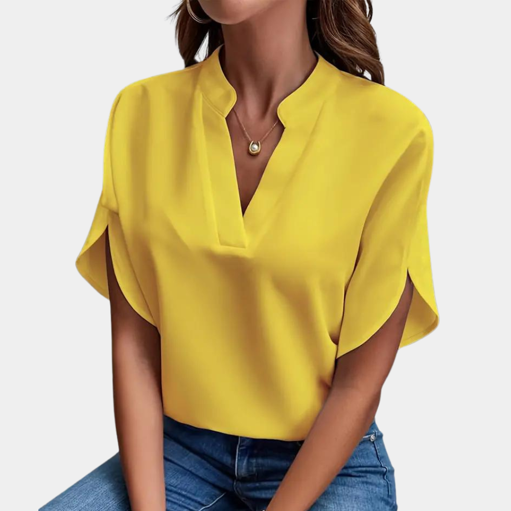 Vrouwen Blouse | Elegant | Los Fit | Korte Mouw Blouse | Zomer Top-Boetiek Moda