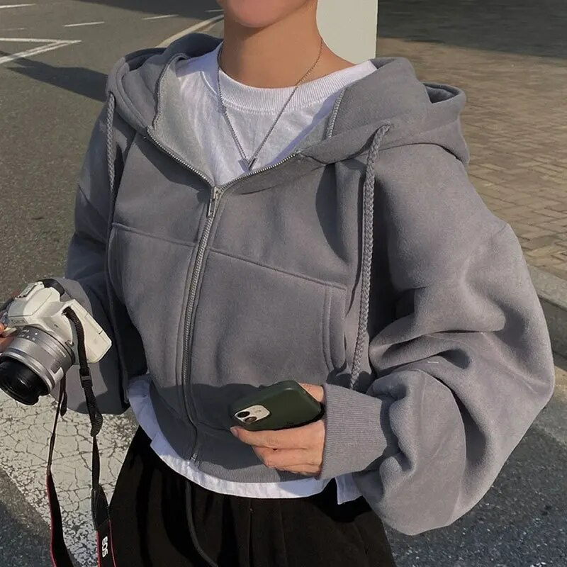 Vrouwen Hoodie | Comfy | Oversized | Rits Hoodie | Dames Zip-Up Hoodies-Boetiek Moda