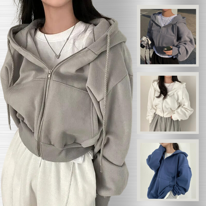 Vrouwen Hoodie | Comfy | Oversized | Rits Hoodie | Dames Zip-Up Hoodies-Boetiek Moda