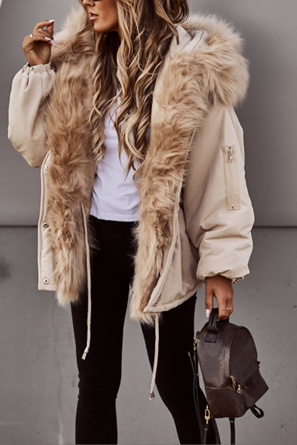 Vrouwen Parka Jas | Capuchon | Koord | Bontgevoerde Jas | Dames Winterjas-Boetiek Moda