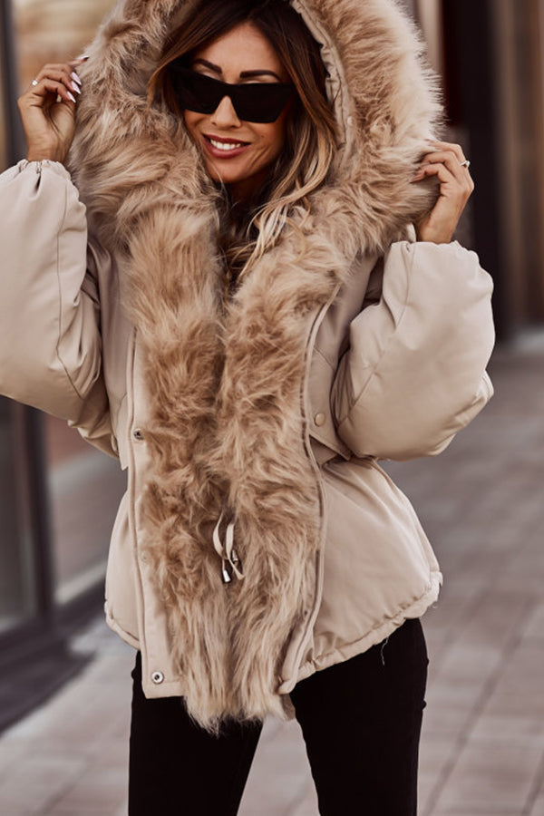 Vrouwen Parka Jas | Capuchon | Koord | Bontgevoerde Jas | Dames Winterjas-Boetiek Moda