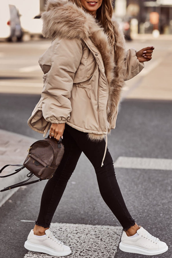 Vrouwen Parka Jas | Capuchon | Koord | Bontgevoerde Jas | Dames Winterjas-Boetiek Moda
