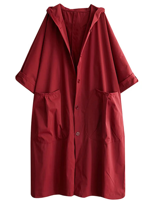 Waterdichte Jas - Lange oversized regenjas met capuchon voor dames-Boetiek Moda
