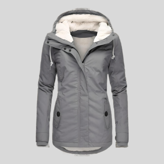 Waterdichte jas – met capuchon – met fleecevoering – regenjas – winterjas voor dames-Boetiek Moda