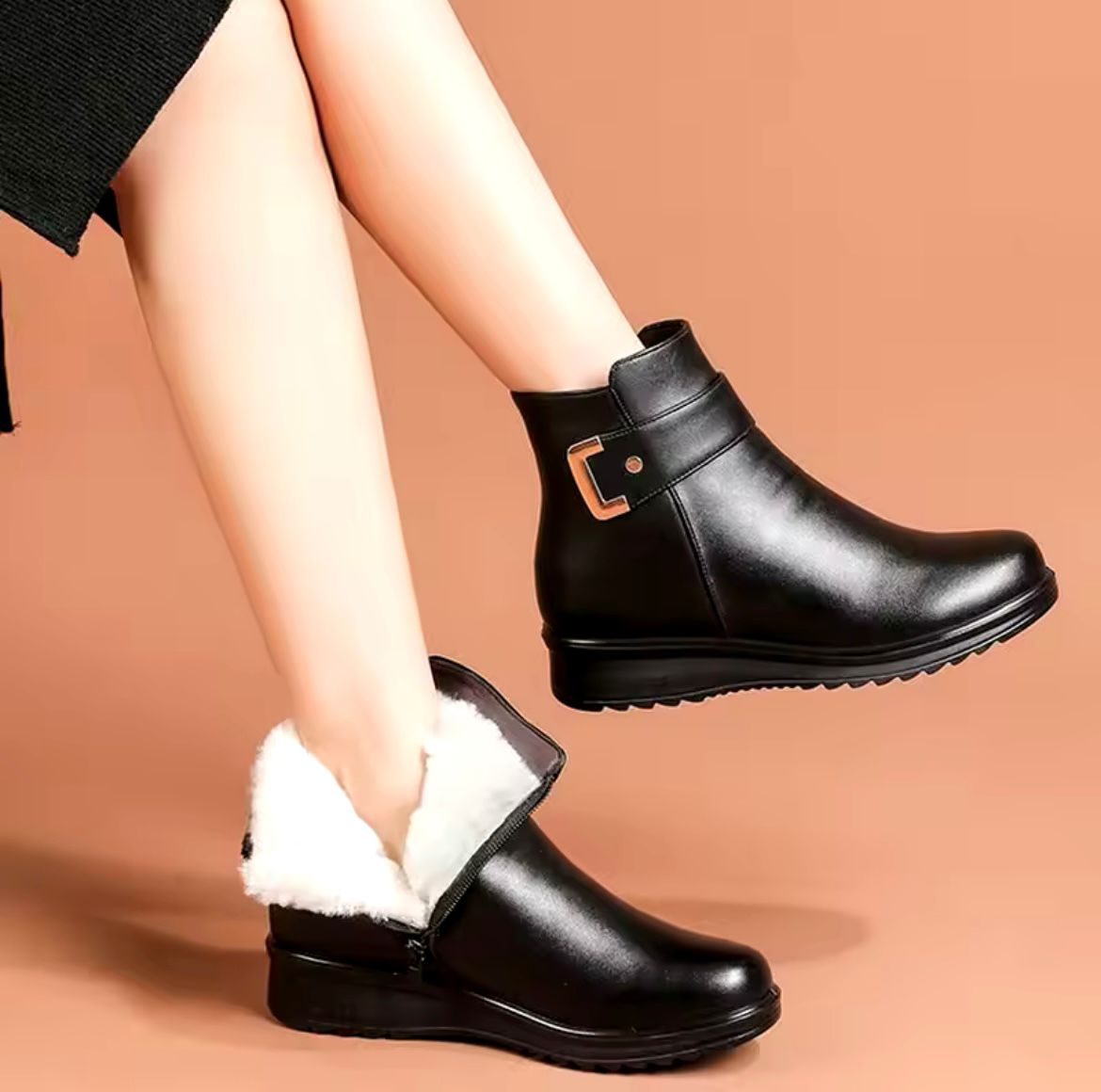 Enkellaarsjes - Warm - Bont gevoerd - Winterlaarzen - Dameslaarzen