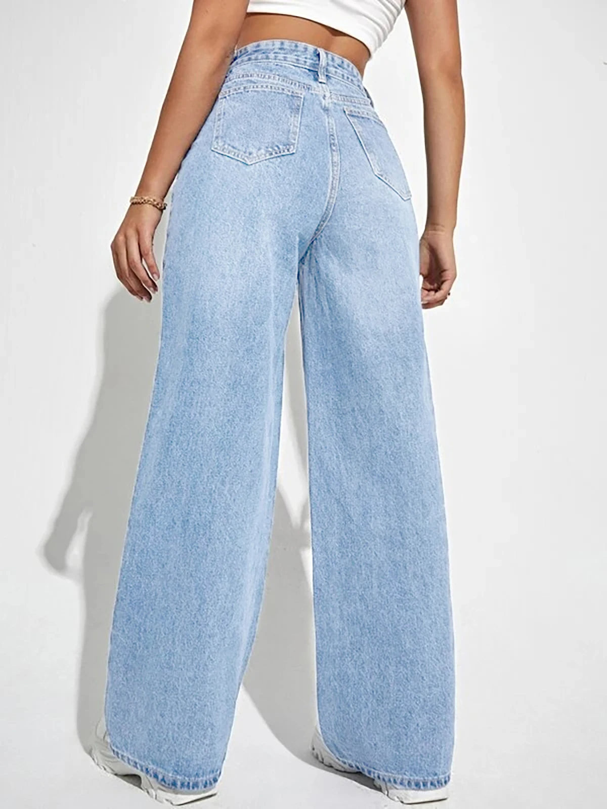 Wide-Leg Jeans - Damesjeans met hoge taille en uitlopende pijpen-Boetiek Moda