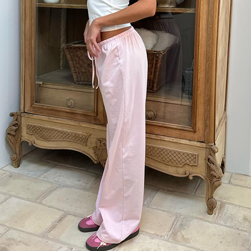 Wijde Broek | Gestreepte | Lage taille | Loungebroek | Damesbroek-Boetiek Moda